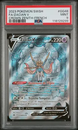 Carte Pokemon Zacian V GG48/GG70 PSA 9 Zenith Supreme Epee Et Bouclier FRA - Image 1