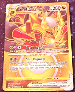 Pokemon Sword & Shield Lost Origin Giratina VSTAR 212/196 Gold Card Secret Rare - Image 1