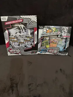 Pokemon White Flare Binder + Black Bolt & White Flare Poster Collection Bundle - Image 1