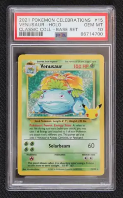 2021 Pokemon Celebrations Venusaur Holo #15 Classic Coll - Base Set PSA 10 - Image 1