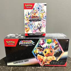 Pokemon TCG Prismatic Evolutions Surprise Box + Booster Bundle NEW SEALED LOT - Image 1