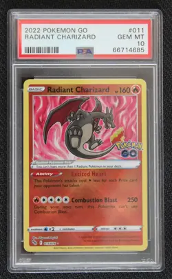 2022 Pokemon Go Radiant Charizard #011 PSA 10 GEM MT - Image 1