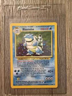 Pokemon TCG Blastoise Base Set Unlimited 2/102 Holo Rare 1999 WOTC MP - Image 1