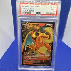 Pokemon TCG Charizard V 018/159 Crown Zenith Ultra Rare Holo PSA 9 English - Image 1