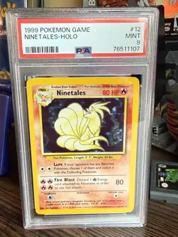 1999 Pokemon Base Set Unlimited Ninetales Holo 12/102 PSA 9 Mint - Image 1