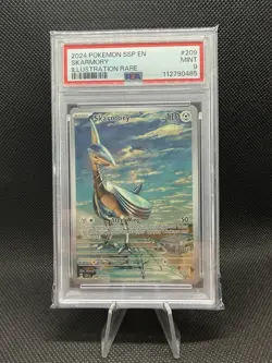 Pokemon TCG Skarmory 209/191 Surging Sparks Illustration Rare Holo PSA 9 - Image 1