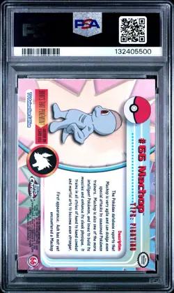 2000 Topps Chrome Pokemon T.V. Machop #66 Pokemon T.V. PSA 9 - Image 2