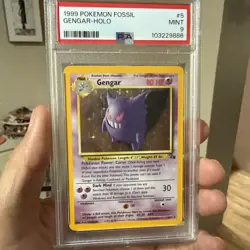 1999 Pokemon Fossil Gengar Holo #5 - PSA 9 - NEAR MINT - Image 1