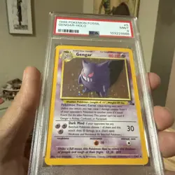 1999 Pokemon Fossil Gengar Holo #5 - PSA 9 - NEAR MINT - Image 3