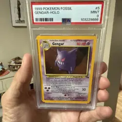 1999 Pokemon Fossil Gengar Holo #5 - PSA 9 - NEAR MINT - Image 4