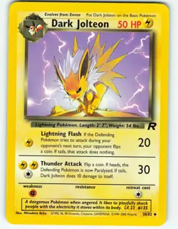 Dark Jolteon - 38/82 Team Rocket - Pokemon TCG - 2000 - Image 1