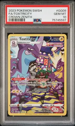 2023 Pokemon Crown Zenith Toxtricity GG09/GG70 Galarian Gallery PSA 10 GEM MT - Image 1