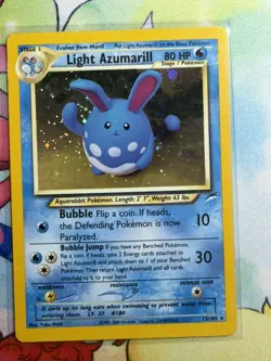 Pokemon TCG Light Azumarill Neo Destiny 13/105 Holo Unlimited Holo Rare - Image 1