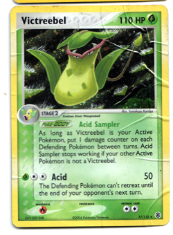 [HEAVY WEAR & DAMAGE] Pokemon TCG-Victreebel-FireRed & LeafGreen-17/112 HP - Image 1