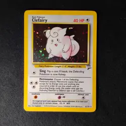(NM) Clefairy Base Set 2 SWIRL 6/130 Holo Unlimited Holo Rare Pokemon TCG - Image 1