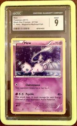 Cgc 9 MINT 2017 Pokemon XY Mew Holo XY192 Black Star Promo WITH Slab guard - Image 1