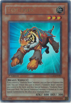 Yu-Gi-Oh! Test Tiger (NM) 1st Edition Ultra Rare GLAS-EN082 - Image 1
