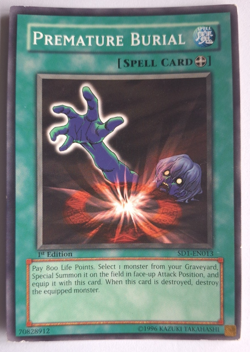 Yu-Gi-Oh! 1996 Card SD1-EN013 - 1st Edition - Premature Burial - Image 1