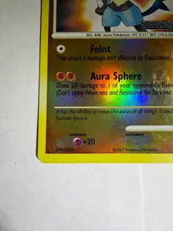Lucario 6/130 Diamond and Pearl Reverse Holo Diamond and Pearl Stamp NM - Image 3