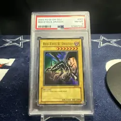2003 Yugioh SDJ-001 Red Eyes B Dragon PSA 8 - Image 1
