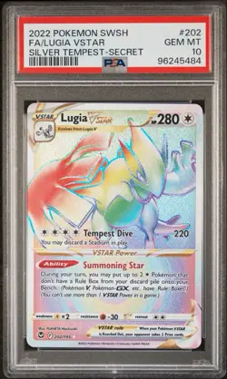 Lugia VSTAR 202/195 PSA 10 Silver Tempest Pokemon Card - Image 1