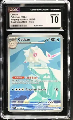 ✨✨ CGC 10 Cetitan 201/191 Illustration Rare Surging Sparks Pokemon Card English - Image 1