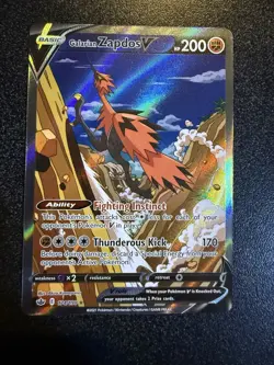 Pokemon TCG Galarian Zapdos v Alternate Art Chilling Reign Card 174/198 - Image 1