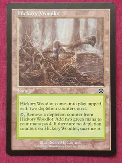 Magic The Gathering MERCADIAN MASQUES HICKORY WOODLOT land card MTG - Image 1