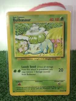 Bulbasaur Near Mint!! Pokemon Card 44/102 Base Set 1999 EXCELLENT Mint !! - Image 2