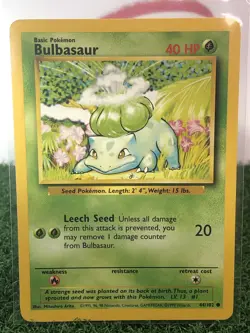 Bulbasaur Near Mint!! Pokemon Card 44/102 Base Set 1999 EXCELLENT Mint !! - Image 3