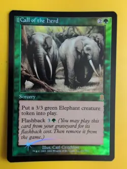 Call of the Herd. Sorcery. MTG Card. Odyssey.Old Border FOIL. - Image 1