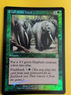 Call of the Herd. Sorcery. MTG Card. Odyssey.Old Border FOIL. - Image 2