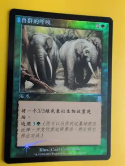 Call of the Herd. Foreign- non english. MTG Card. Odyssey.Old Border FOIL. - Image 2