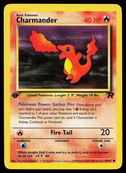Charmander 50/82 Common 1st Edition Team Rocket Pokemon Card - Image 1