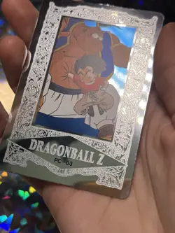 Dragon Ball Z Platinum Silver Foil Card PC-03 1994 Vtg Japan Krillin Amada Toei - Image 2