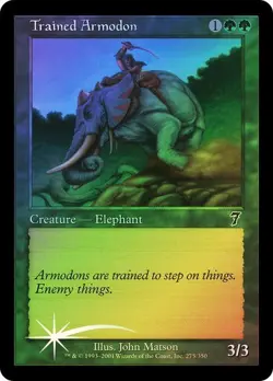 7th Edition MTG FOIL Trained Armodon Magic - Image 1