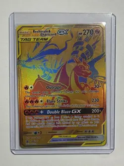 Pokemon TCG Reshiram & Charizard GX TAG TEAM Promo Full Art Holo SM247 - Image 4