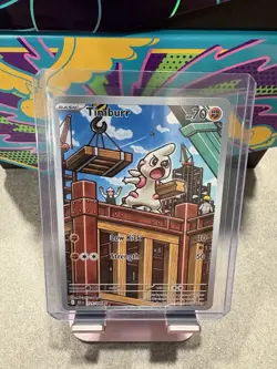 Pokemon Timburr Illustration Rare 125/086 Sv: Black Bolt Basic Holo 70HP ENGLISH - Image 1