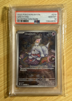 Greavard 214/198 PSA 10 Pokemon Scarlet & Violet Base 2023 Illustration Rare - Image 1