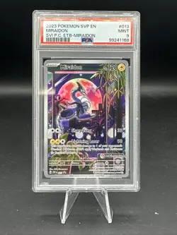 2023 Pokemon SVP EN Miraidon SVI P.C. ETB PSA 9 - Image 1