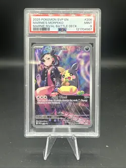 2025 Pokemon SVP EN Marnie's Morpeko Marnie Rival Battle Deck PSA 9 - Image 1