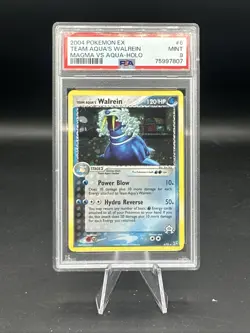 2004 Pokemon EX Team Aqua's Walrein Magma vs Aqua - Holo PSA 9 - Image 1