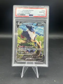 2022 Pokemon SWSH FA/Honchkrow V Brilliant Stars PSA 10 - Image 1