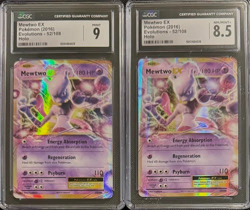 SEQUENTIAL CGC 9 & 8.5 MEWTWO EX 52/108 XY EVOLUTIONS POKEMON MINT - Image 1