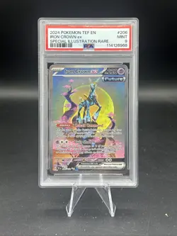2024 Pokemon TEF EN Iron Crown ex Special Illustration Rare PSA 9 - Image 1