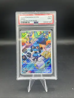 2023 Pokemon SVI EN Riolu Illustration Rare #215 PSA 9 - Image 1
