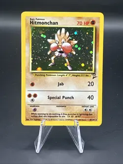 Pokemon TCG Hitmonchan 8/130 Holo Base Set 2 - Image 1