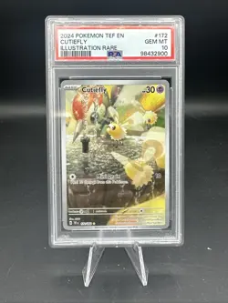 2024 Pokemon TEF EN Cutiefly Illustration Rare PSA 10 - Image 1