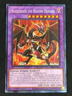 YUGIOH MASQUERADE THE BLAZING DRAGON RA02-EN022 1ST COLLECTORS (NM) - Image 1