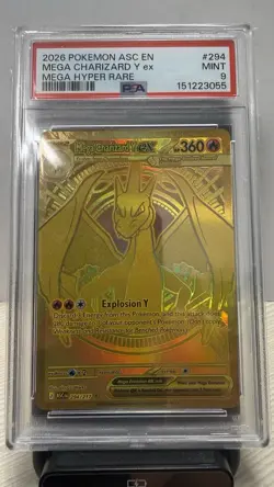 2026 POKEMON ASC EN-ASCENDED HEROES MEGA HYPER RARE MEGA CHARIZARD Y EX PSA 9 - Image 1